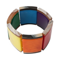 Pulsera ALMA de La Mariposa, color multicolor, de piezas rectangulares. Vista en perspectiva.