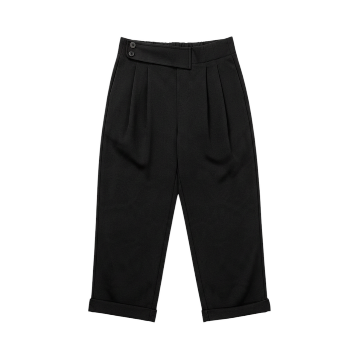 Pantalón tobillero con cintura cruzada BIELLA de La Mariposa, color Marrón. Vista delantera.