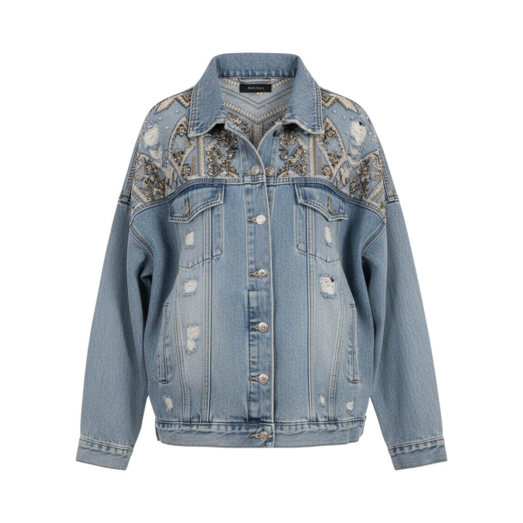 Chaqueta TREVISO de La Mariposa. Color azul. Vista frontal.