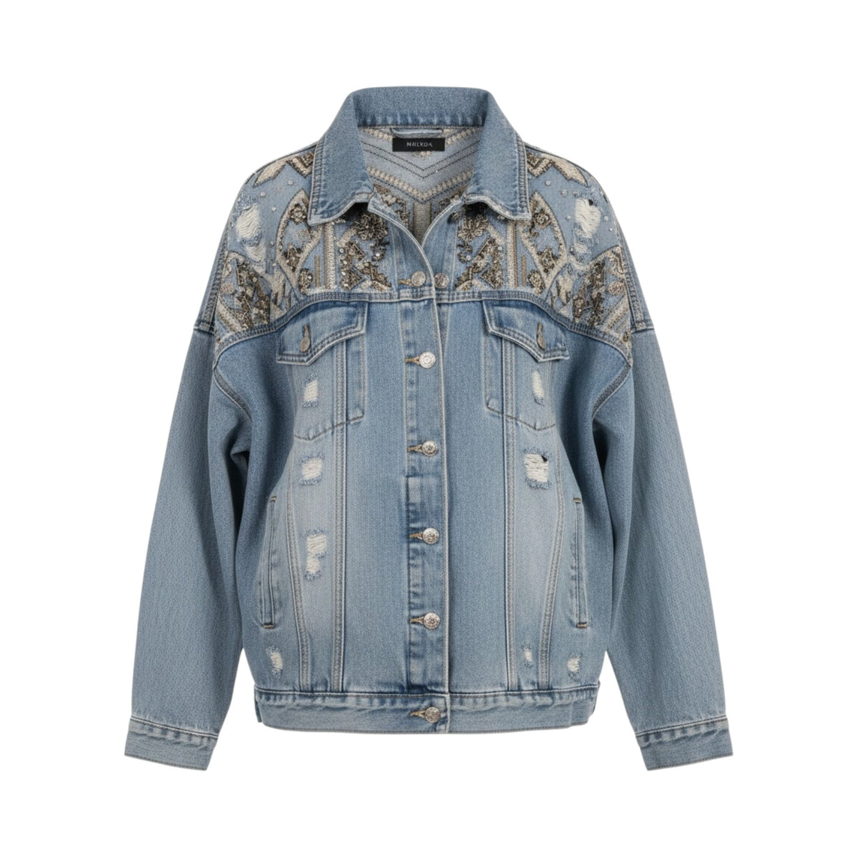 Chaqueta TREVISO de La Mariposa. Color azul. Vista frontal.