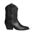 Bota Corina GERANIO de La Mariposa, color negro, con detalles de tachuelas. Vista lateral.