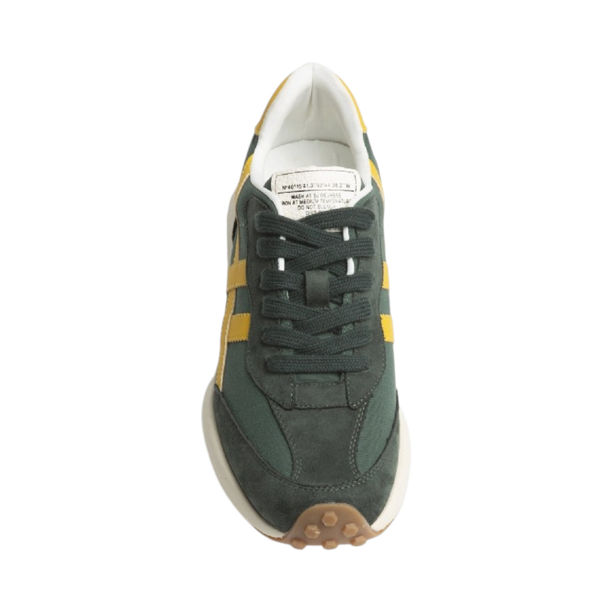 Zapatilla Corina LIATRIS de La Mariposa, variante Verde, con cordones. Vista superior.