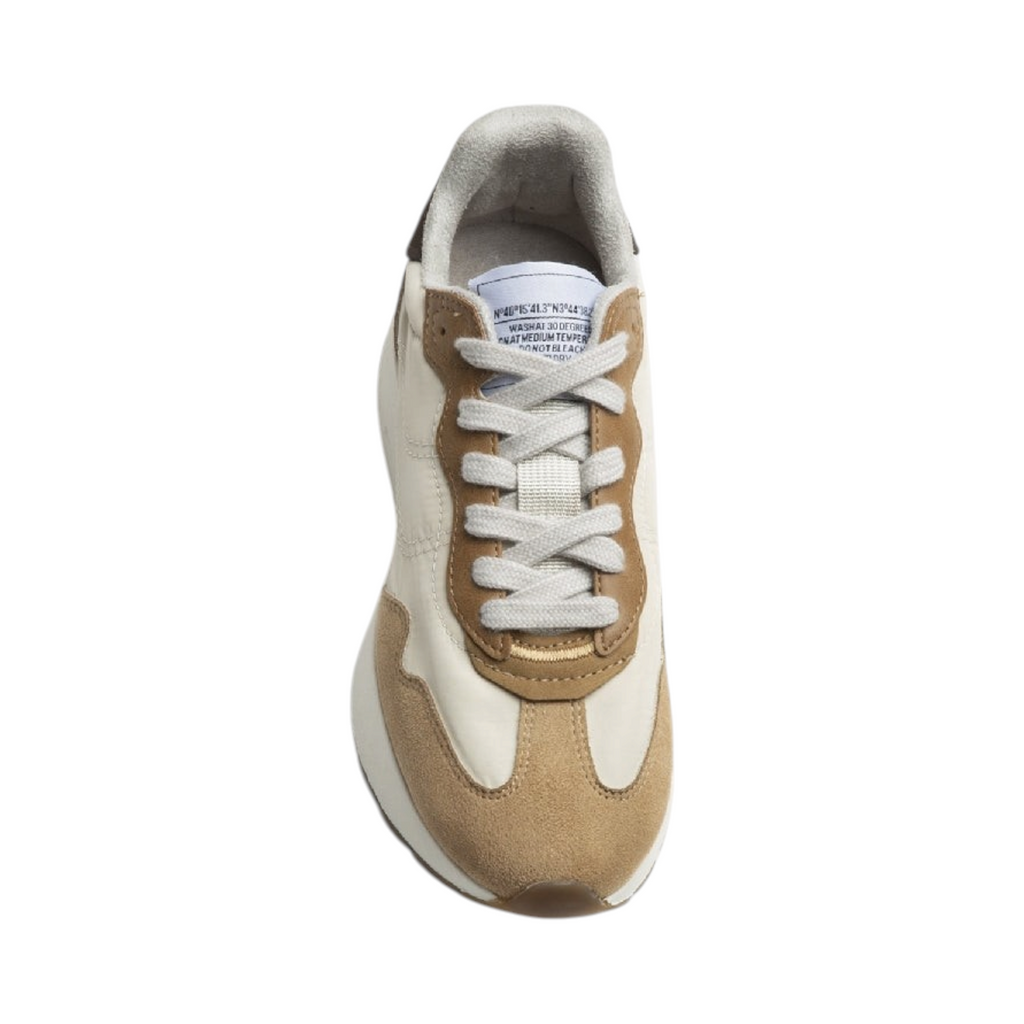 Zapatilla Corina PULSATILLA de La Mariposa, variante Beige, con cordones. Vista superior.