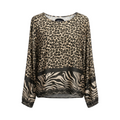 Blusa de leopardo con cenefa de cebra IGLESIAS de La Mariposa, color Leopardo beige. Vista delantera.