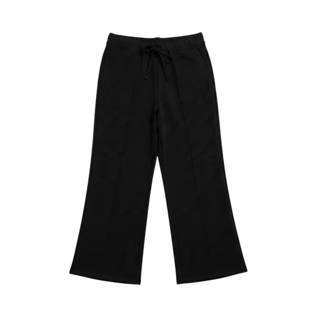 Pantalón ancho con cintura elástica PAVIA de La Mariposa, color Negro. Vista delantera.