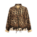 Chaqueta corta de estampado animal ROVIGO de La Mariposa, color Animal print beige. Vista delantera.