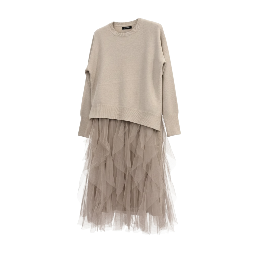 Vestido ARACENA de La Mariposa. Variante Beige. Imagen 2.