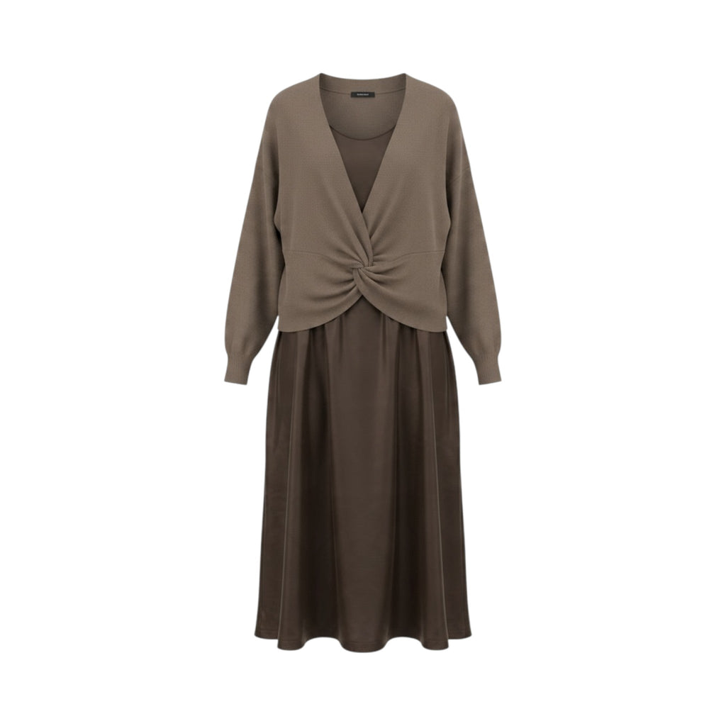 Vestido CASCAIS de La Mariposa. Variante Marrón. Imagen 1.