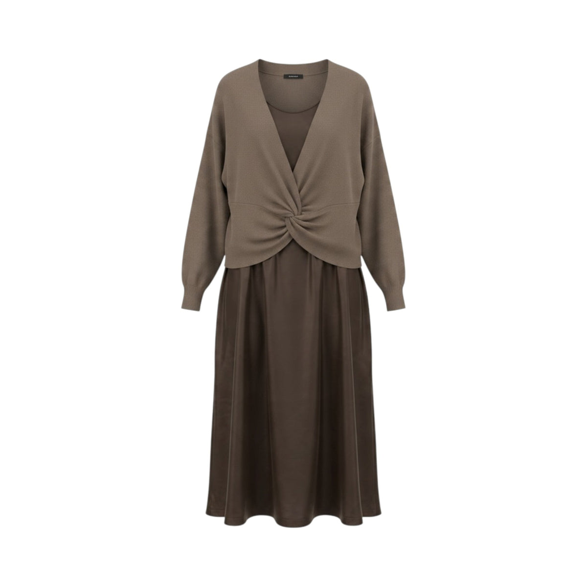 Vestido CASCAIS de La Mariposa. Variante Marrón. Imagen 1.